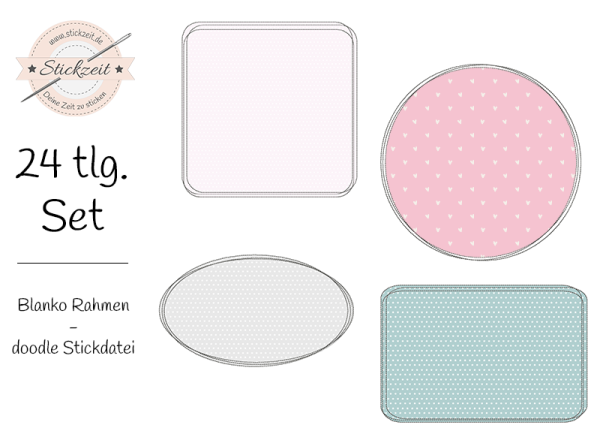 Blanko doodle Rahmen - doodle Stickdatei